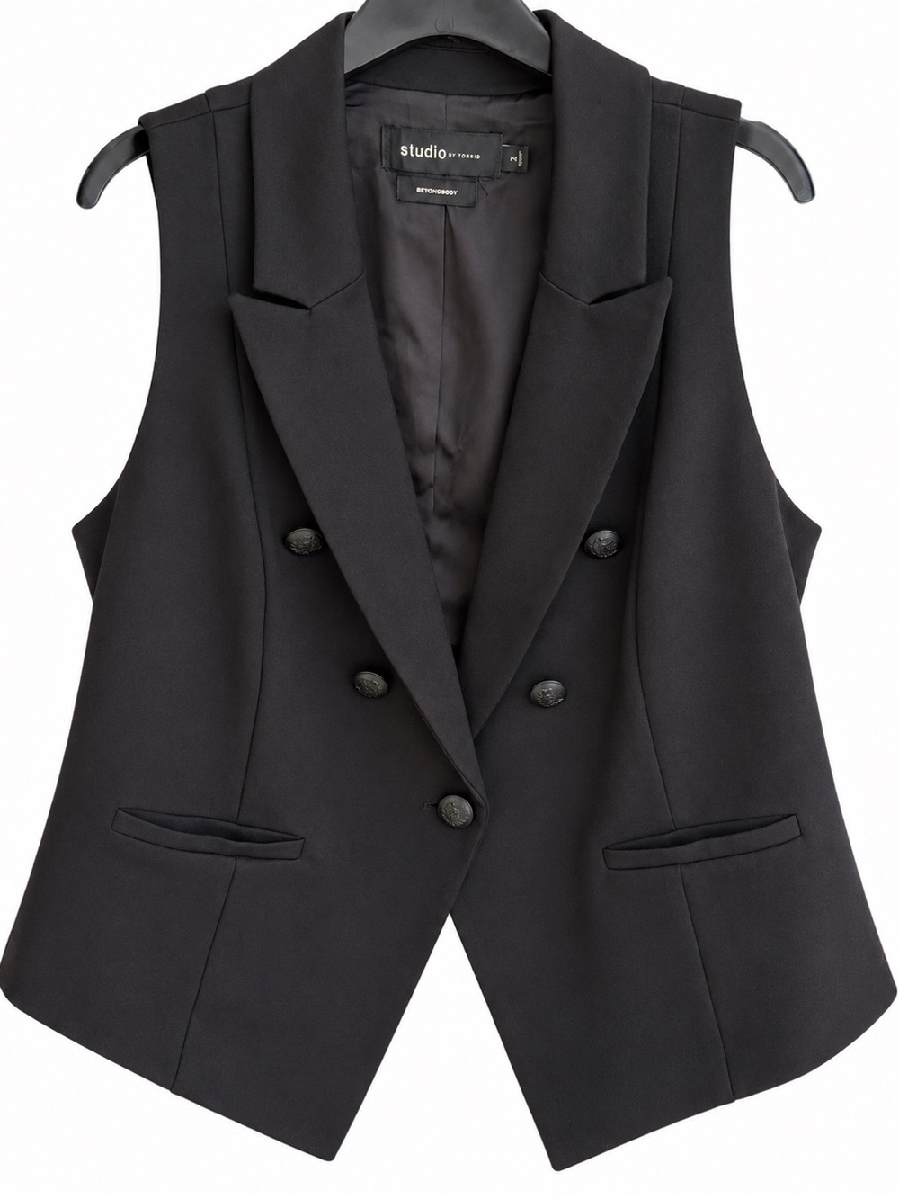 Studio by Torrid Black Tuxedo Vest Double Breasted Tailored Sleeveless 2X